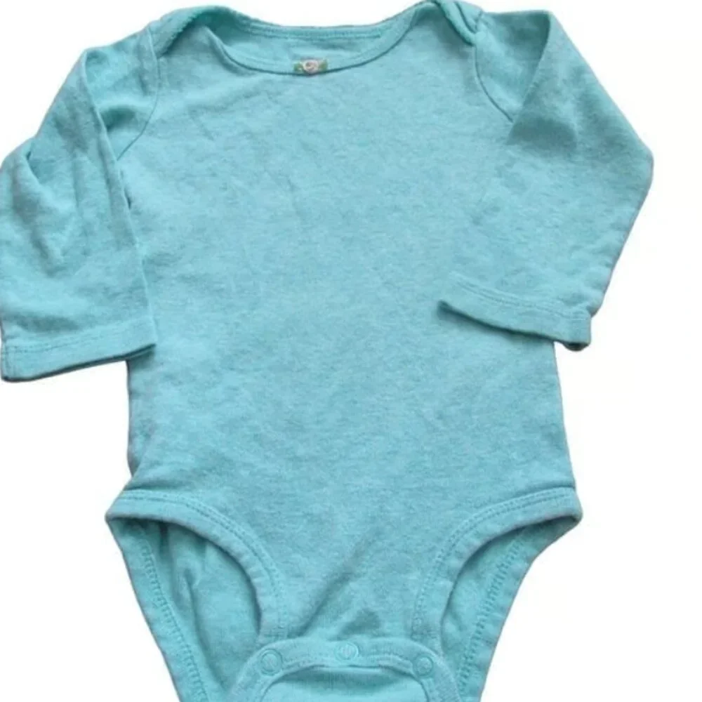 Carters‎ One Piece Bodysuit Infant Girls Size 9M Blue Long Sleeve Crew Neck Snap